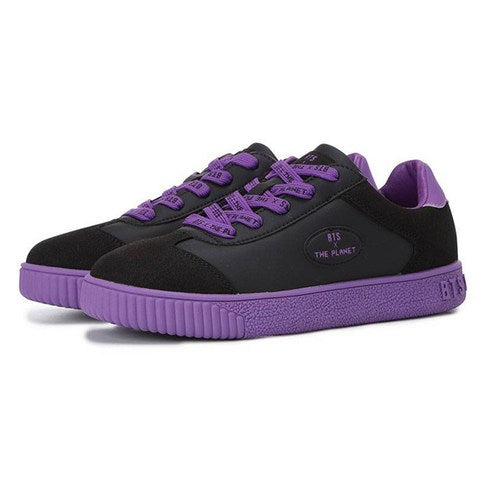 BTS x The Planet Oneil Shoes - Black (HSBTS013-199) : sneakers noires et violettes BTS x The Planet, vue produit