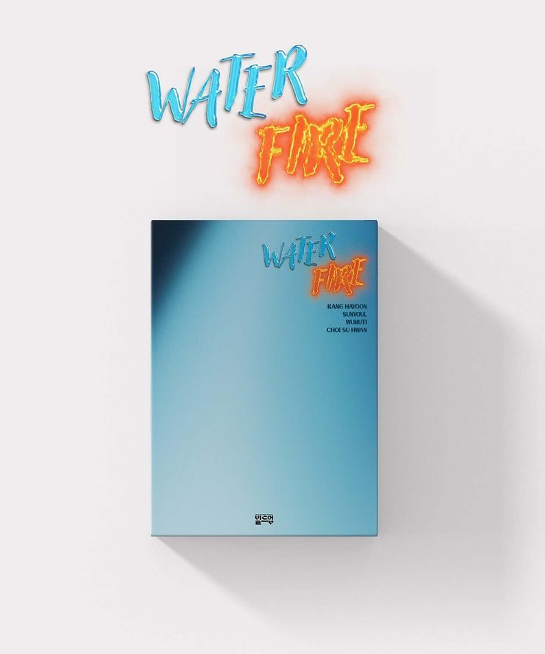 BUILD UP - (#3 ) - Album Kpop : couverture bleu « Waitr Fire » sur fond clair, style studio pour fans K-pop.