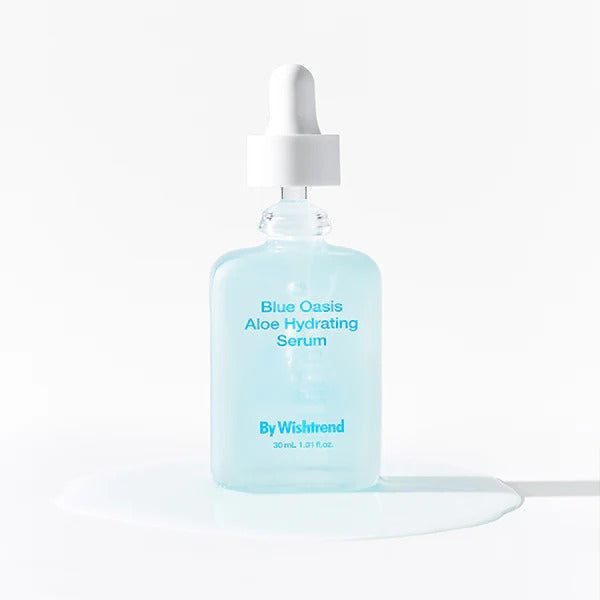 BY WISHTREND Blue Aloe Hydrating Serum 30ml de By Wishtrend, flacon bleu sur fond clair, visuel produit.