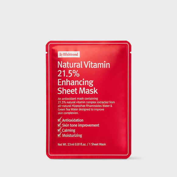 BY WISHTREND Natural Vitamin 21.5 Enhancing Sheet Mask disponible sur Ma petite Coree, ton Eshop 100% K-beauty en direct de Seoul