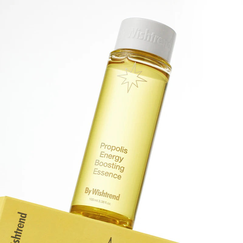BY WISHTREND Propolis Energy Boosting Essence 100ml de la marque Wishttrend, flacon jaune sur fond blanc