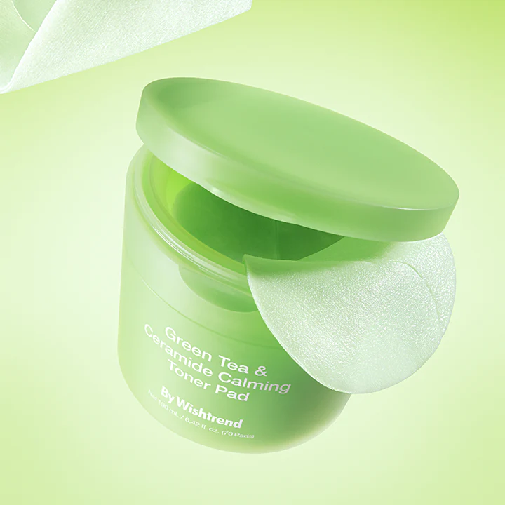BY WISHTREND  Green Tea & Ceramide Calming Toner Pads 70 Pads