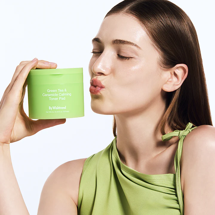 BY WISHTREND  Green Tea & Ceramide Calming Toner Pads 70 Pads