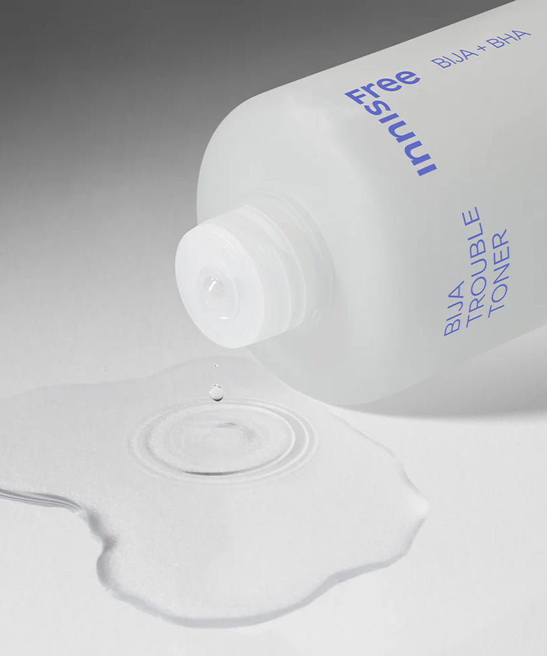 INNISFREE Bija Trouble Toner 170ml de la marque Innisfree, flacon blanc en contexte cosmétique, texture crème au premier plan