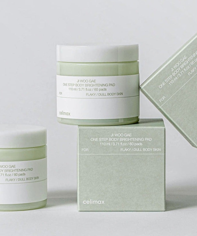 Pads CELIMAX Ji Woo Gae One Step Body Brightening pour peau terne et squameuse, boîte verte, produit de beauté