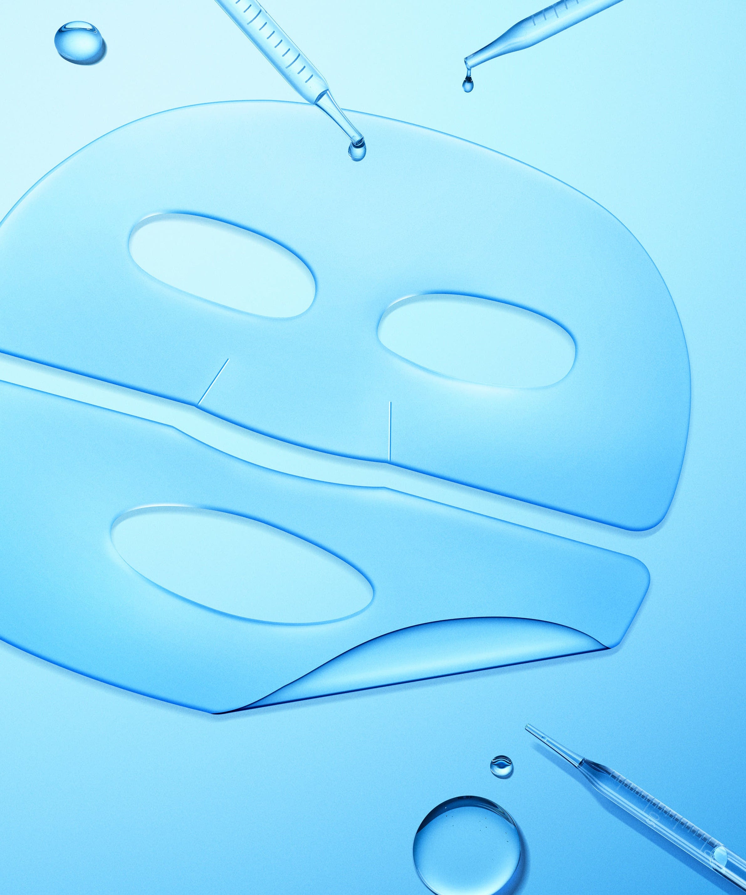 CENTELLIAN 24 Madeca Lab Gel Mask 22ml x 1 sheet sur fond bleu avec des gouttes et pipettes, soin de la peau.