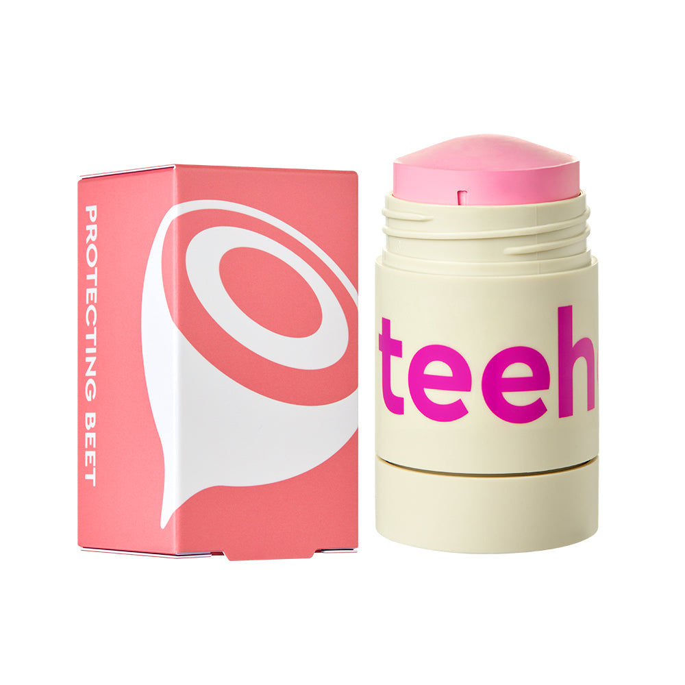 CHARMZONE Teeheehee Prtecting Beat Clay Mask Stick 35g : stick masque argile, boîte rose et fond blanc.