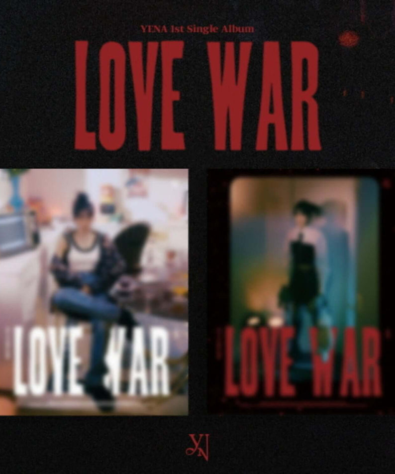 CHOI YENA - [Love War] (2 Random 1) - Album Kpop, jaquette Love War avec deux photos, fond sombre rouge noir