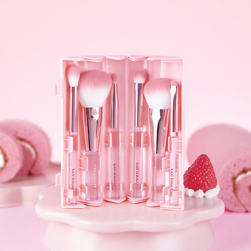 CORINGCO Pink Roll Brush 6p Set