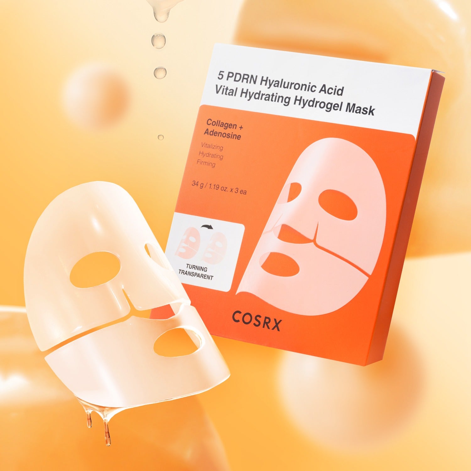 COSRX 5 PDRN Hyaluronic Acid Vital Hydrogel Mask (3 sheets)