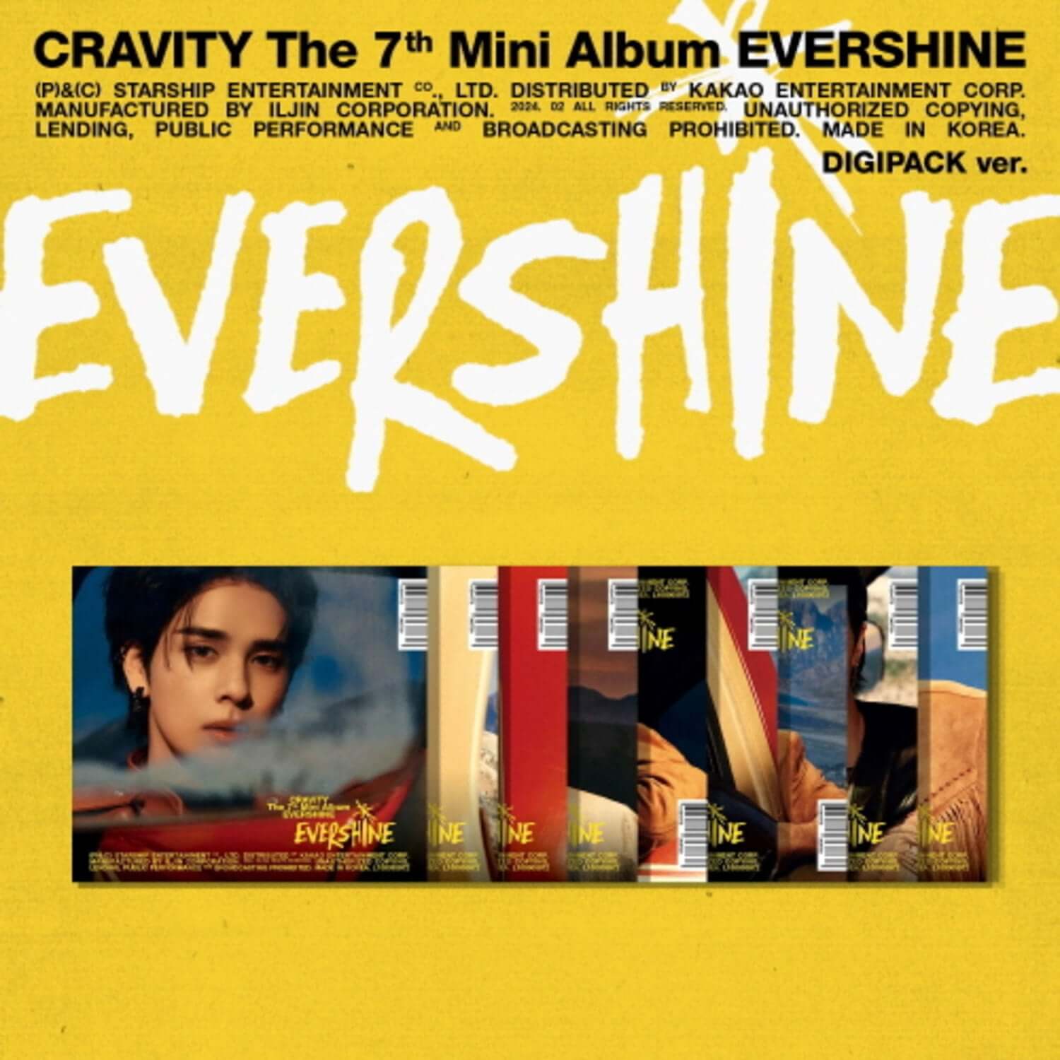 CRAVITY - 7th Album [EVERSHINE] (DIGIPACK ver.) (Random 1 of 9) - Album Kpop, visuel avec jaquette et packs