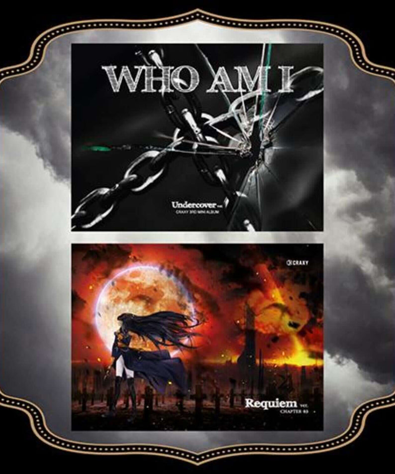 CRAXY - WHO AM I (Set of 2) - Album Kpop, coffret avec visuels noirs et colorés, collectionneur Kpop.