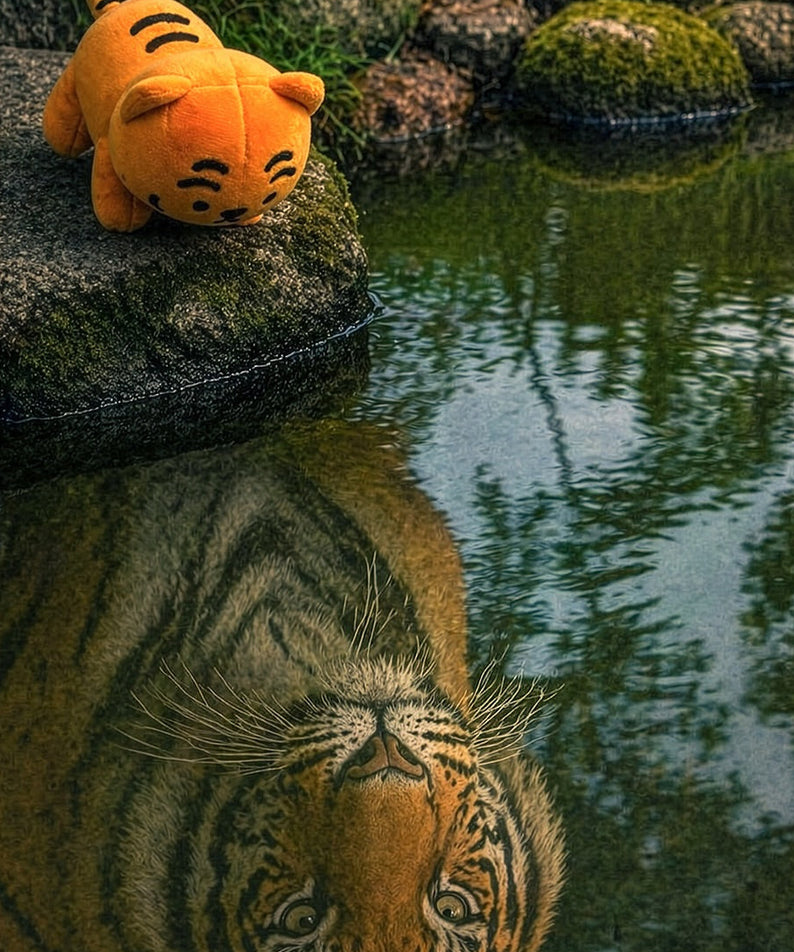 Muzik Tiger Majestic Chubby Tiger Plush Keyring