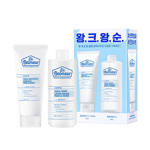 DR.BELMEUR Clarifying Skincare Set (Moisturizer+Toner) en stock sur Ma Petite Corée