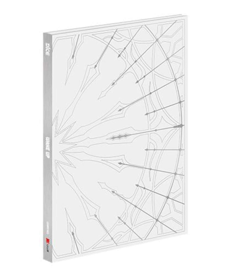 D1CE - 1st Album [Wake up : Roll the World] (White Ver.) - Album Kpop, pochette blanche avec design géométrique, D1CE