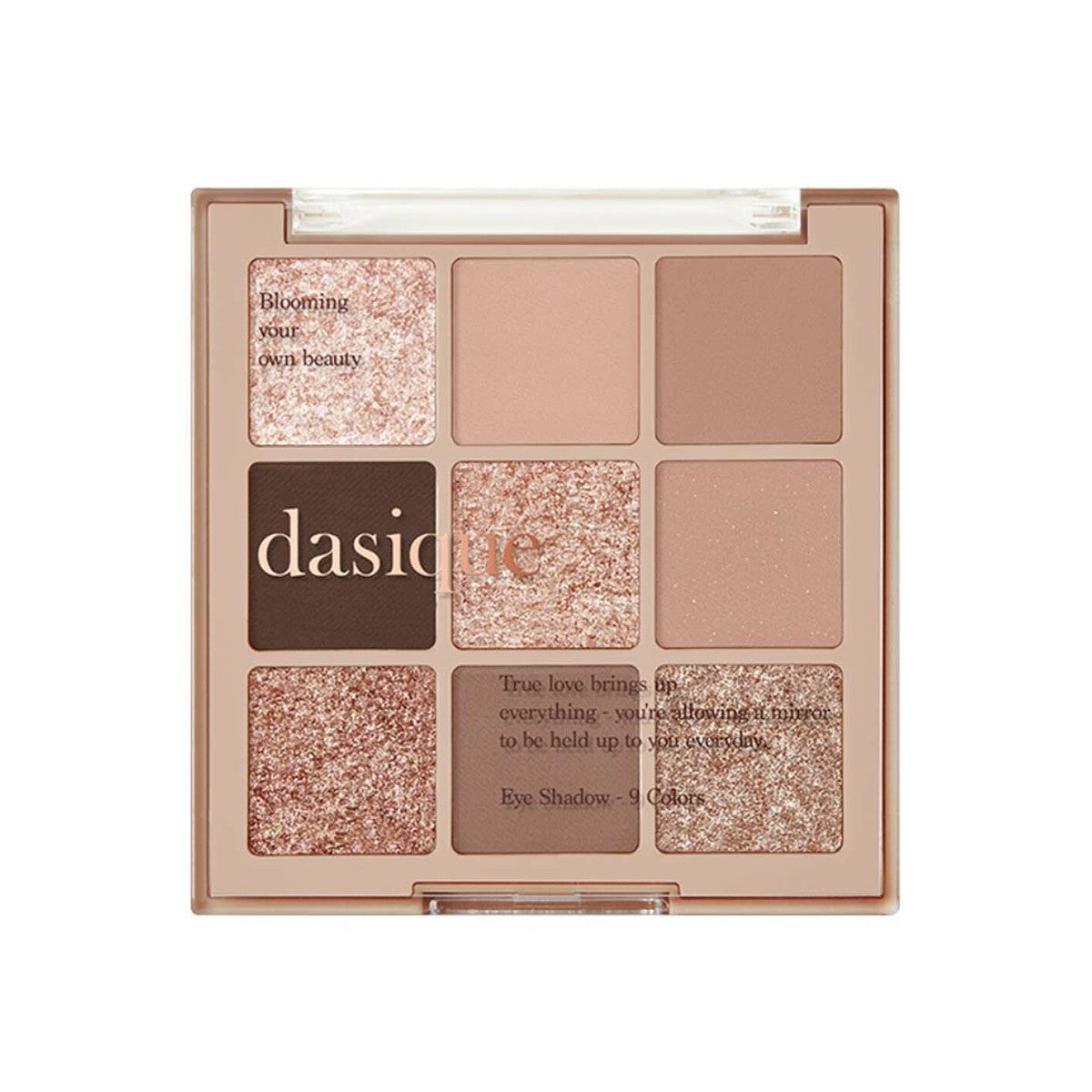 DASIQUE Shadow Palette 8g (#01 - #39) : palette de fards nude dorés et bruns, produit en vue sur fond clair.