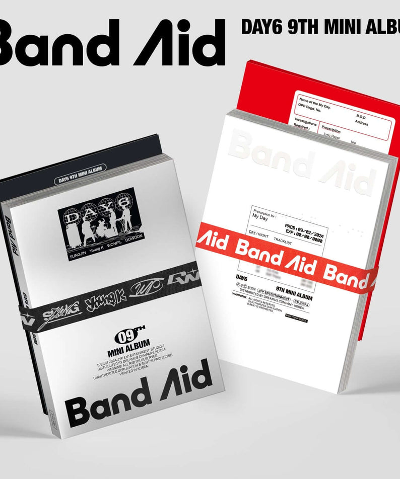 DAY6 - 9th Album [Band Aid] (Random) - Album Kpop, boîtiers Band Aid sur fond blanc (visuel produit DAY6).