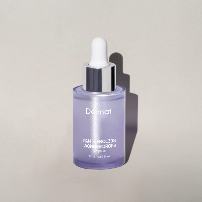 DE:MAF Panthenol 30% Wonder Drops 20ml de la marque De maf, flacon compte-gouttes violet sur fond clair.