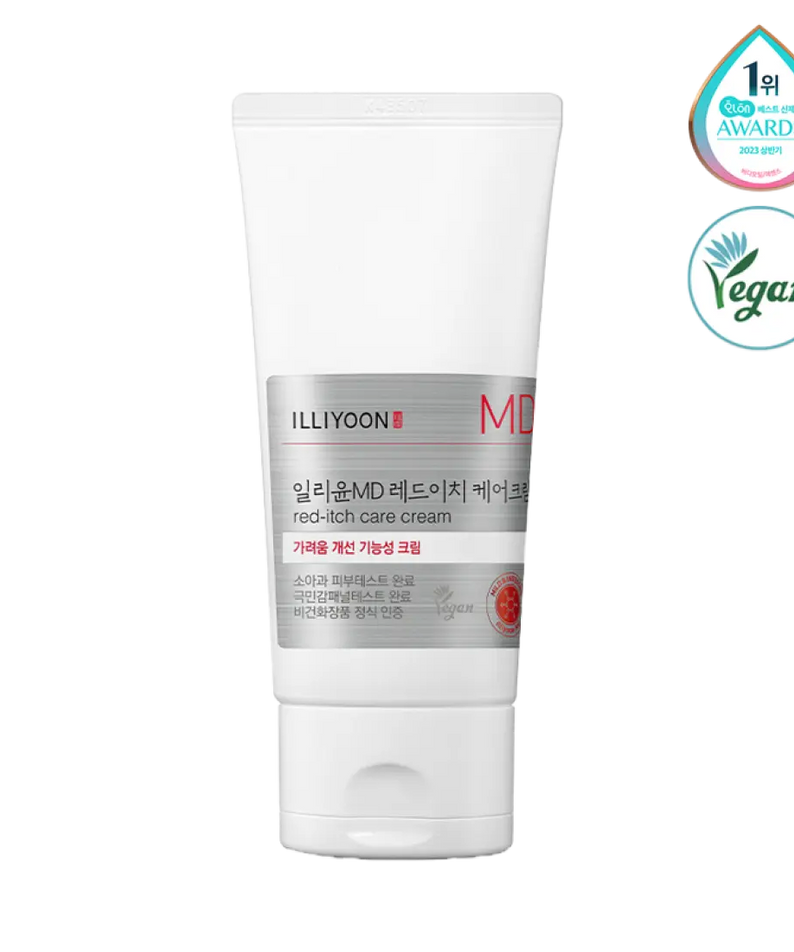 Crème hydratante ILLIYOON Redich Care Cream 75ml avec texture riche, idéale pour les peaux sensibles et certifiée vegan.