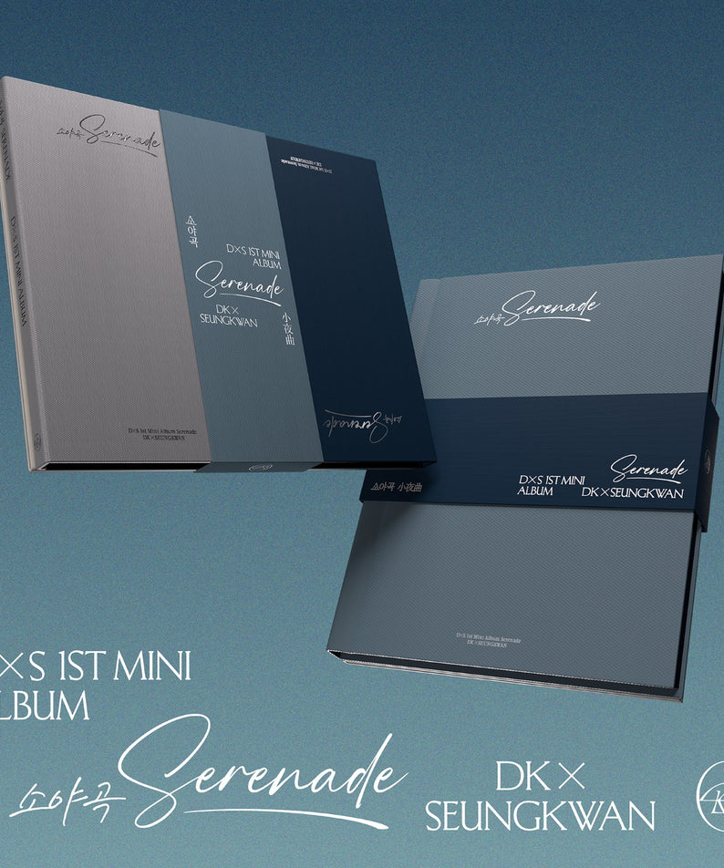 DK & SEUNGKWAN (SEVENTEEN) - 1st Mini Album (Random 1 of 2) - Album Kpop, coffrets et livrets sur fond bleu.
