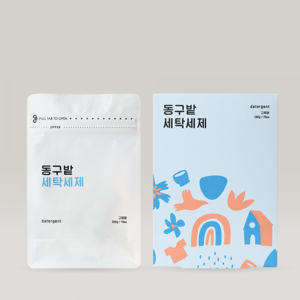 DONGGUBAT Laundry Detergent 70 Tablets, marque DONGGUBAT, sachets et boîte illustrée, fond clair, vue produit