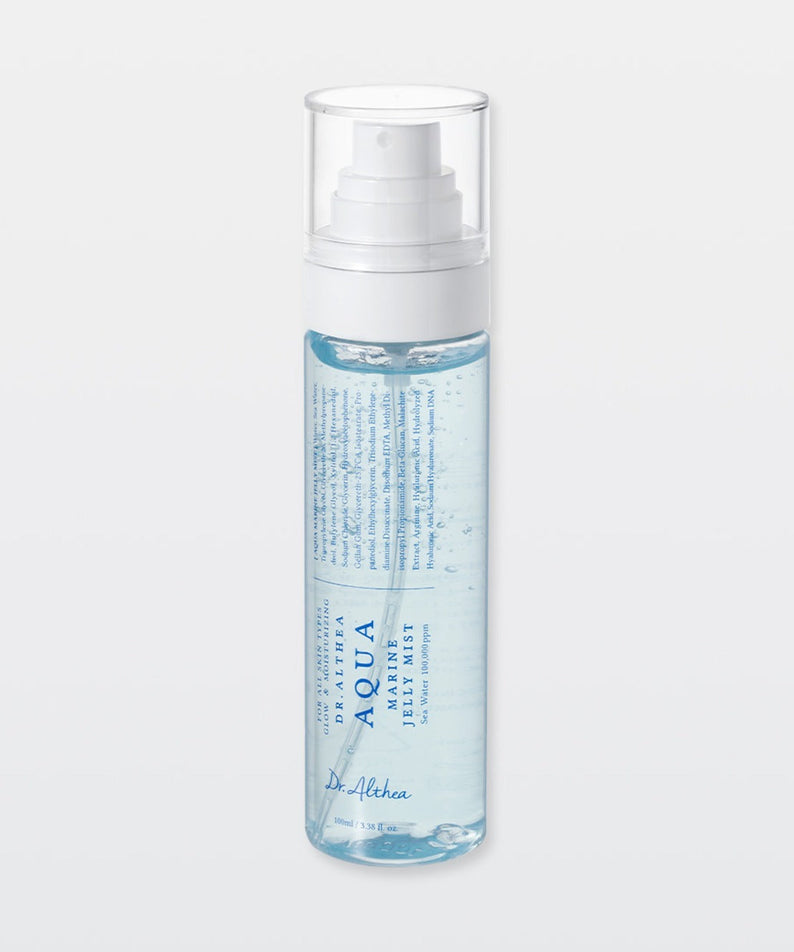 DR.ALTHEA Aqua Marine Jelly Mist 100ml, brume hydratante de la marque, flacon bleu sur fond blanc, visuel produit