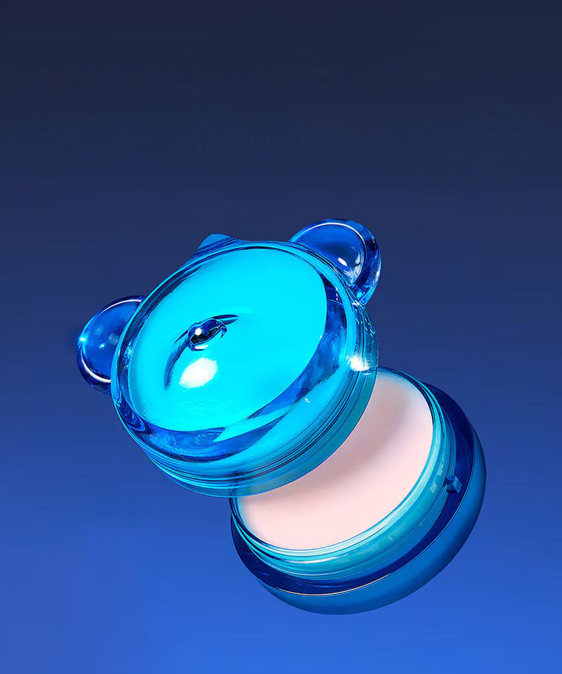 DR.JART+ Vital Hydra Solution™ Hydrating Lip Mask, pot bleu sur fond bleu, marque visible, soin hydratant lèvres