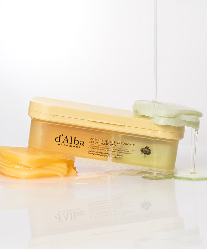 D'ALBA Double Quick Liposome Calming & Boosting Half-and-Half Pads 1 Box (100 Sheets)