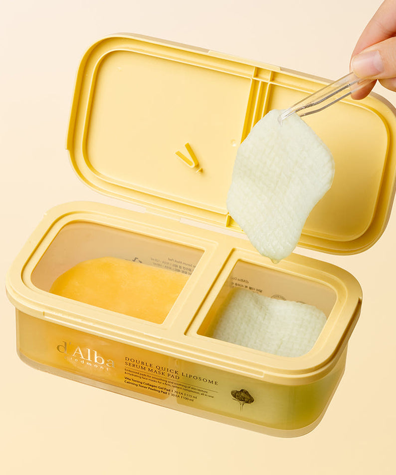 D'ALBA Double Quick Liposome Calming & Boosting Half-and-Half Pads 1 Box (100 Sheets)