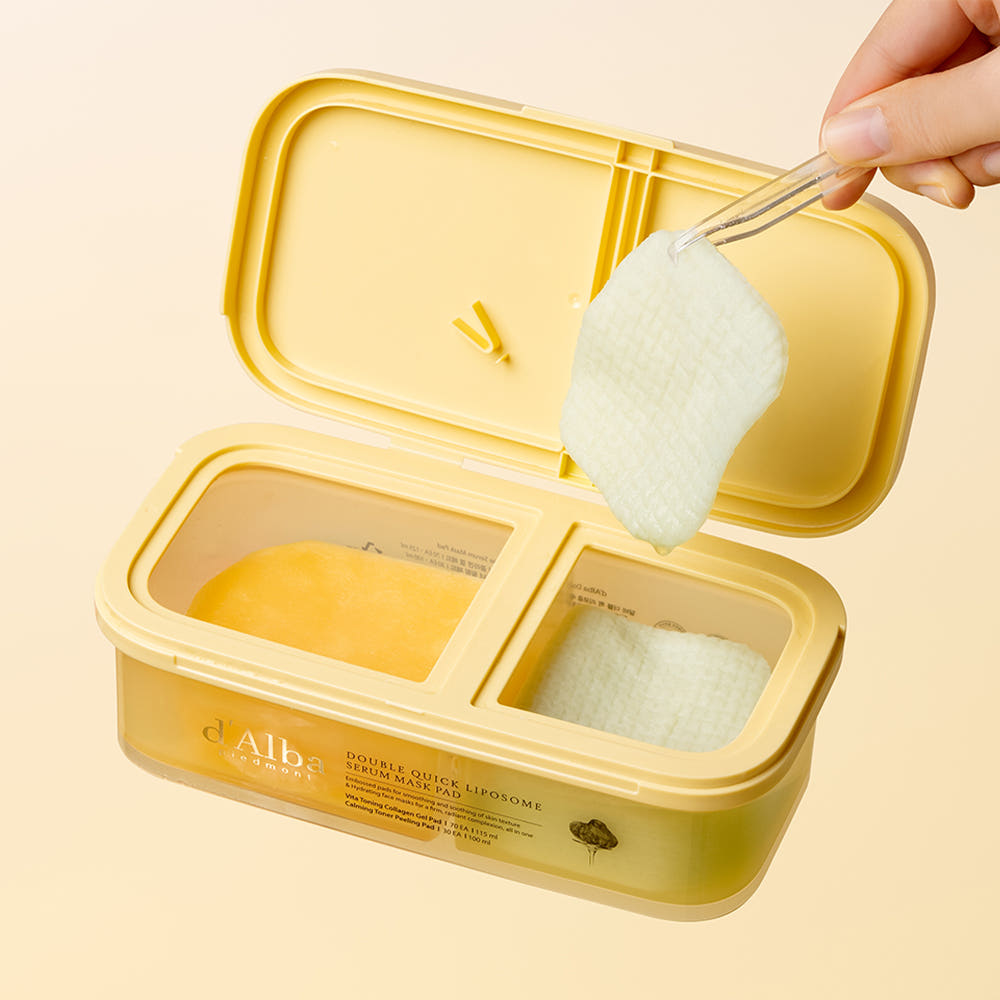 D'ALBA Double Quick Liposome Calming & Boosting Half-and-Half Pads 1 Box (100 Sheets)