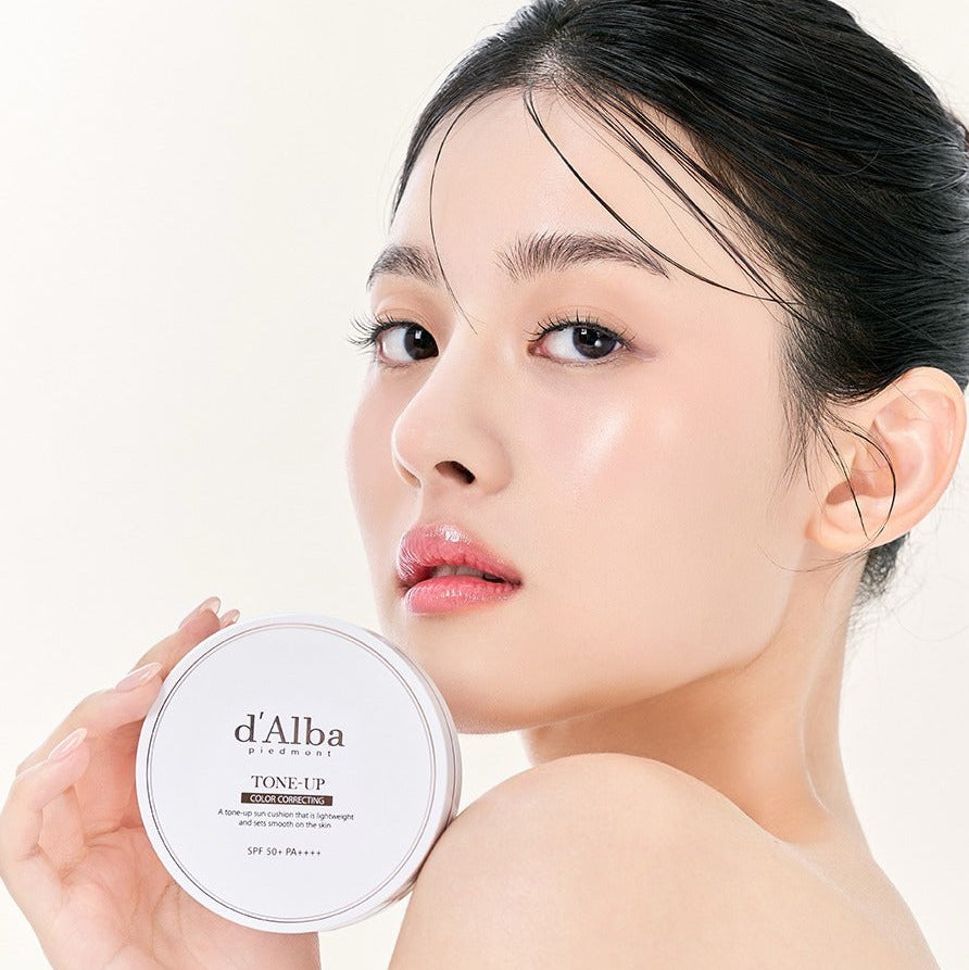 D'ALBA Vegan Tone-up Sun Cushion 15g 1 main product + 1 refill