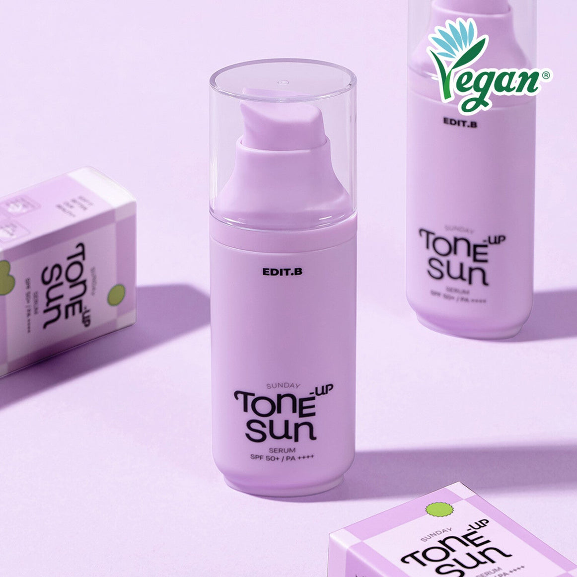 EDIT.B Sunday Tone-Up Sun Serum 55ml SPF50+ PA ++++ disponible sur Ma petite Coree, ton Eshop 100% K-beauty en direct de Seoul