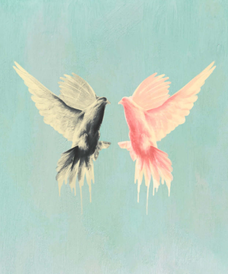 EPIK HIGH - [Epik High Is Here] - Album Kpop, couverture avec oiseaux ailes pastel, esthétique bleu/rose, marque Epik High