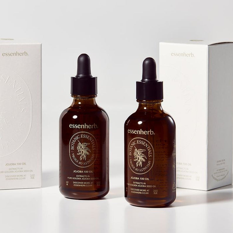 ESSENHERB Vegan Jojoba 100% Oil Unrefined Cold-Pressed 60ml