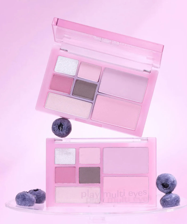 ETUDE Play Multi Eyes de la marque ETUDE, palette maquillage yeux en boîtier rose sur fond rose pastel