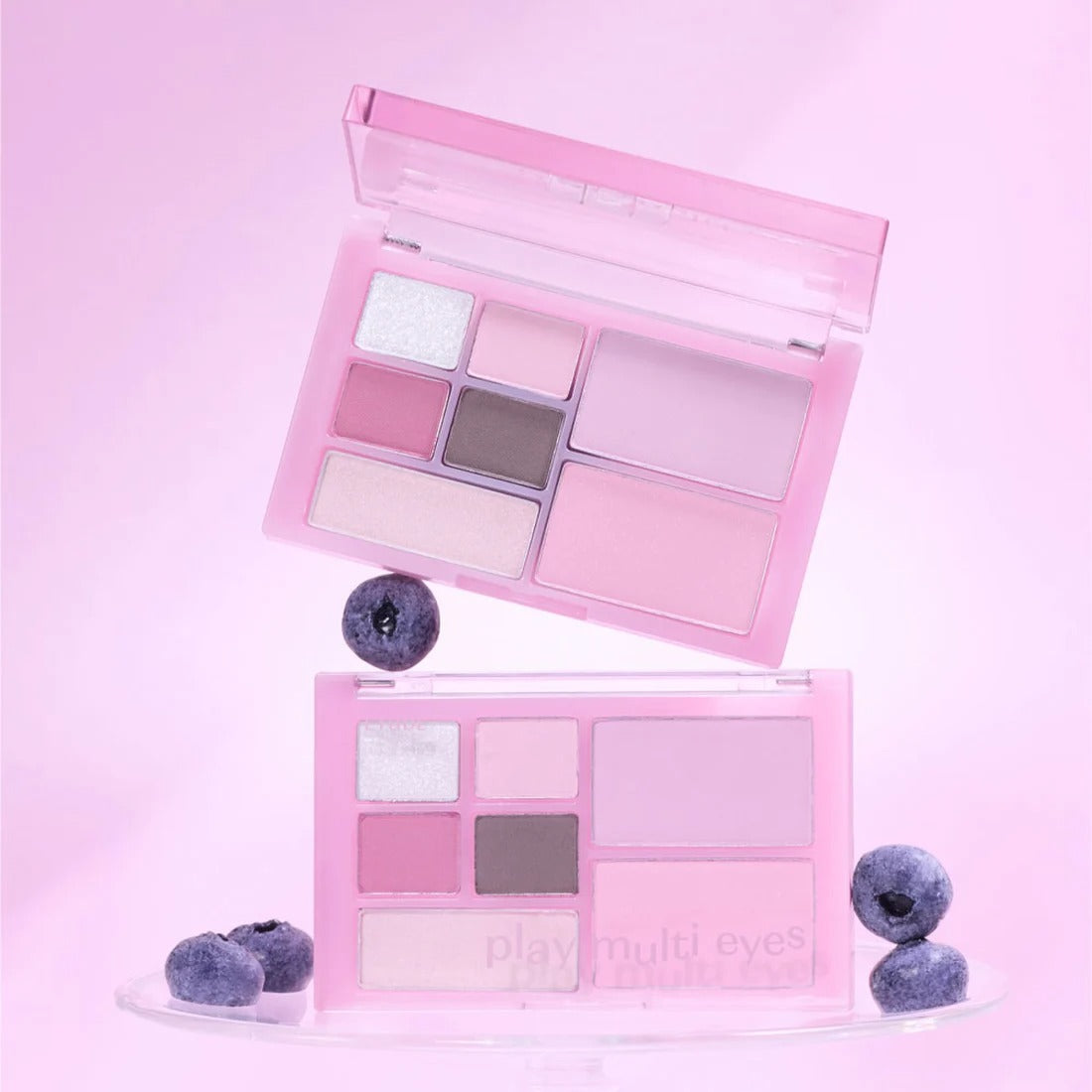 ETUDE Play Multi Eyes de la marque ETUDE, palette maquillage yeux en boîtier rose sur fond rose pastel