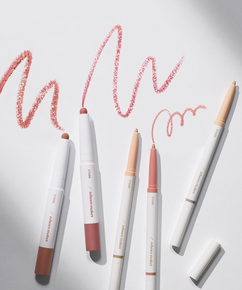 ETUDE Re-creation Maker Aegyo-Sal Liner de la marque Etude, liners maquillage sur fond blanc avec lignes dessinées.