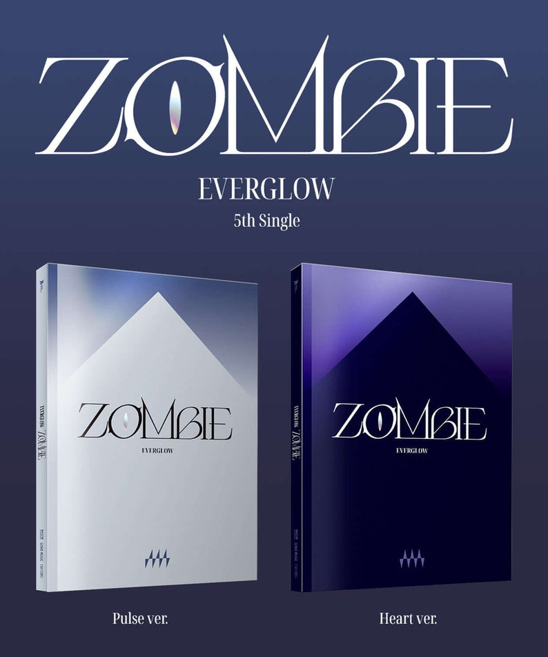 EVERGLOW - 5TH SINGLE ALBUM [ZOMBIE] (Pulse ver. / Heart ver.) (Set) - Album Kpop, coffret double sur fond bleu