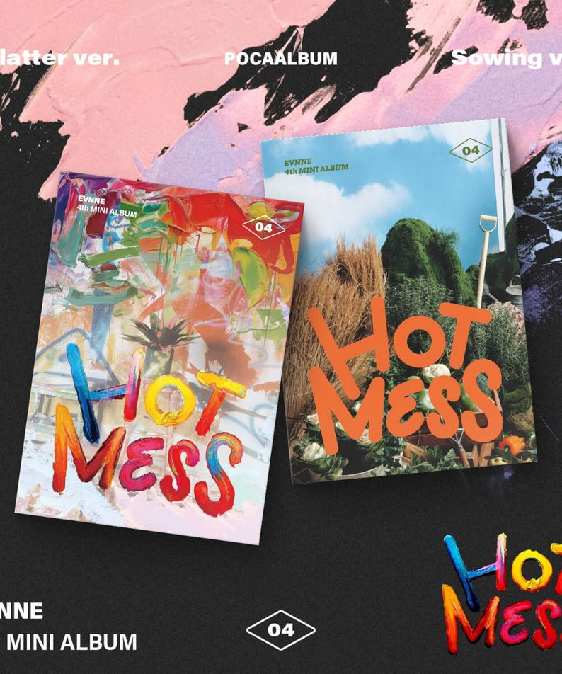 EVNNE - [HOT MESS] (POCA Ver.)(Set of 2) - Album Kpop : coffret PoCA sur fond rose, affichant 2 versions.