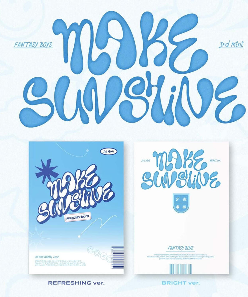 FANTASY BOYS - 3rd MINI ALBUM [MAKE SUNSHINE] (Set of 2) - Album Kpop, visuel couvertures “Make Sunshine” bleu ciel