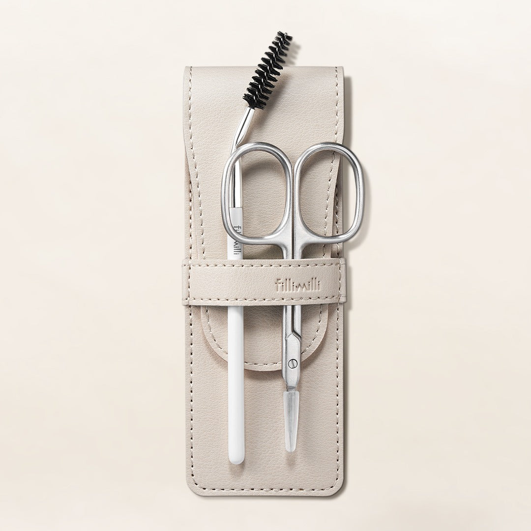 FILLIMILLI  Fine Eyebrow Scissors Set (+ Mini Brow Brush)