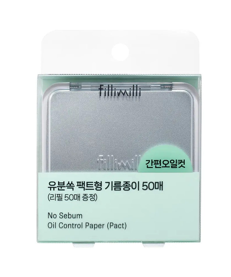 FILLIMILLI Oil-absorbing Pact-type Blotting Paper (50 sheets + 50 refill sheets)