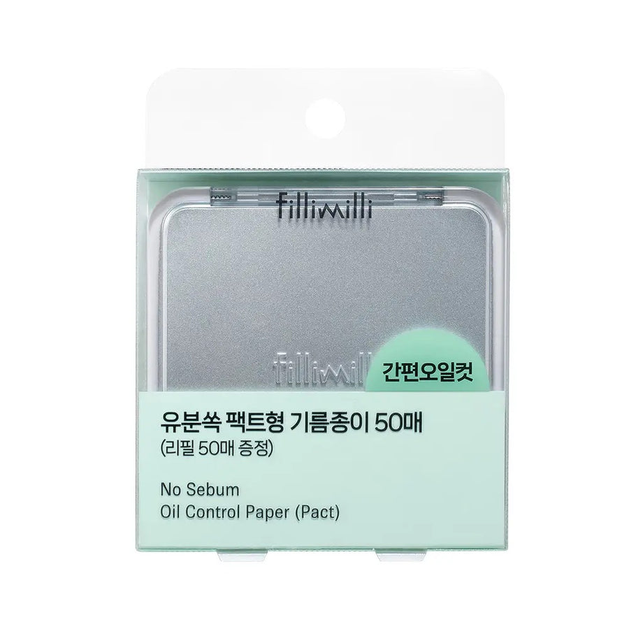 FILLIMILLI Oil-absorbing Pact-type Blotting Paper (50 sheets + 50 refill sheets)