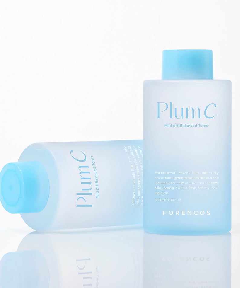 FORENCOS Plum C Mild Mild Acidic Toner 300ml de la marque FORENCOS, flacon bleu sur fond clair, produit skincare
