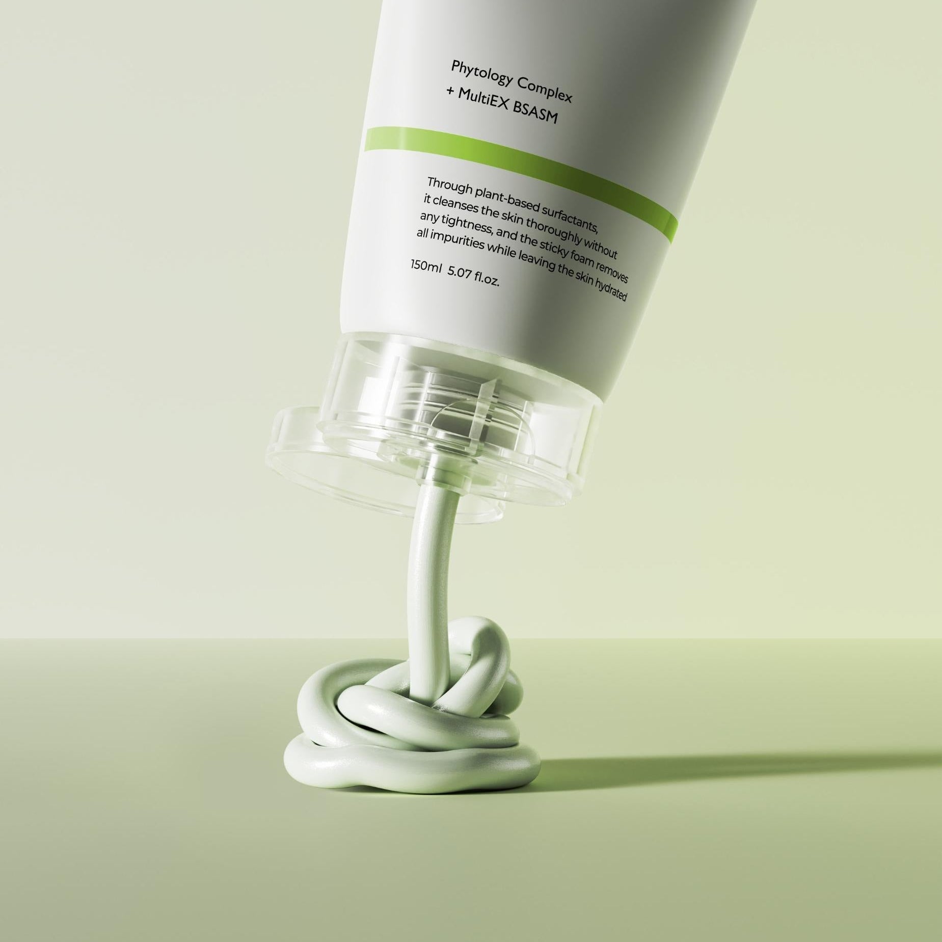 GENABELLE Phytology 17 Perfect Cleansing Foam 150ml, marque Phytology 17, tube déverse une mousse verte sur fond clair