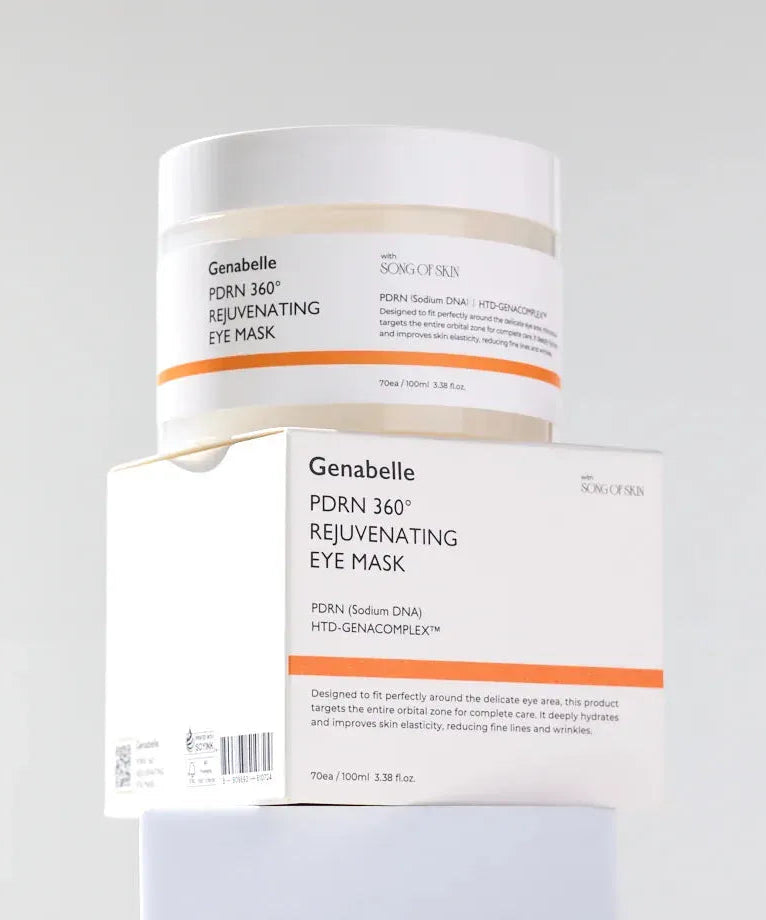 GENABELLE PDRN 360 Rejuvenating Eye mask 70ea dans son emballage luxueux, masque pour les yeux rajeunissant en français.