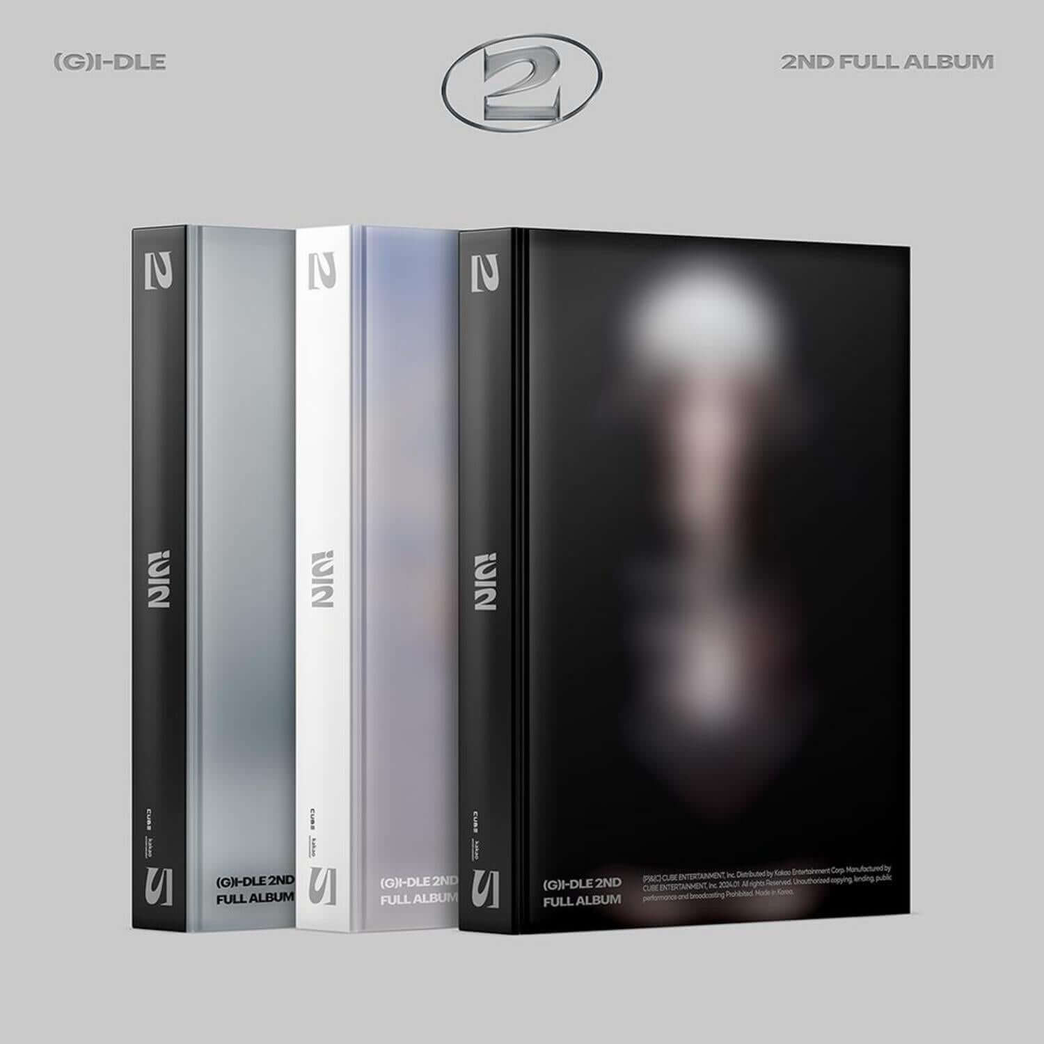 (G)I-DLE - 2nd Album [2] (0 Ver. / 1 Ver. / 2 Ver.) (Random 1 of 3) - Album Kpop, visuel boîtiers noir/blanc