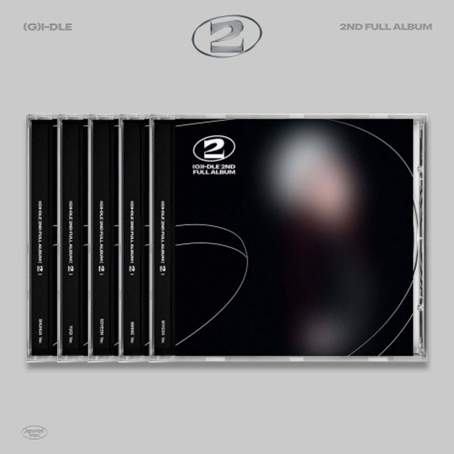 (G)I-DLE - 2nd Album [2] (Jewel Ver.) (Random 1 of 5) - Album Kpop, coffret CD noir avec pochette décorative, visuel marque.