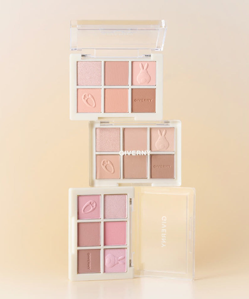 GIVERNY Soft Eye Palette 6-Color 5g (3 Colors) de GIVERNY, palette maquillage yeux 3 teintes, sur fond beige clair.