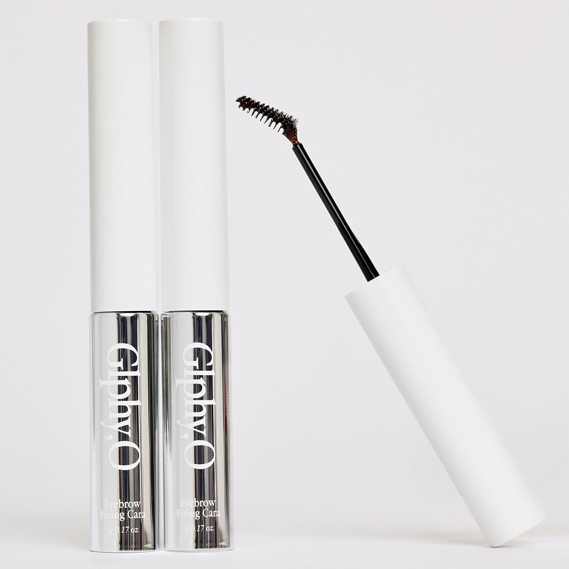 GLPHYO Eyebrow Fixing Cara 5g : mascara sourcils de la marque GLPHYO, avec brosse sur fond blanc.